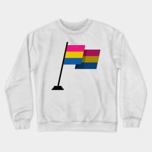 Large Waving Flag in Pansexual Pride Flag Colors Crewneck Sweatshirt